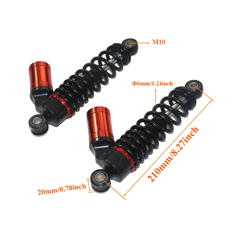 

210mm Rear Shock Absorber With Decorative Airbag Rear Damping For Citycoco Electric Scooter China Halei Scooter Accessories