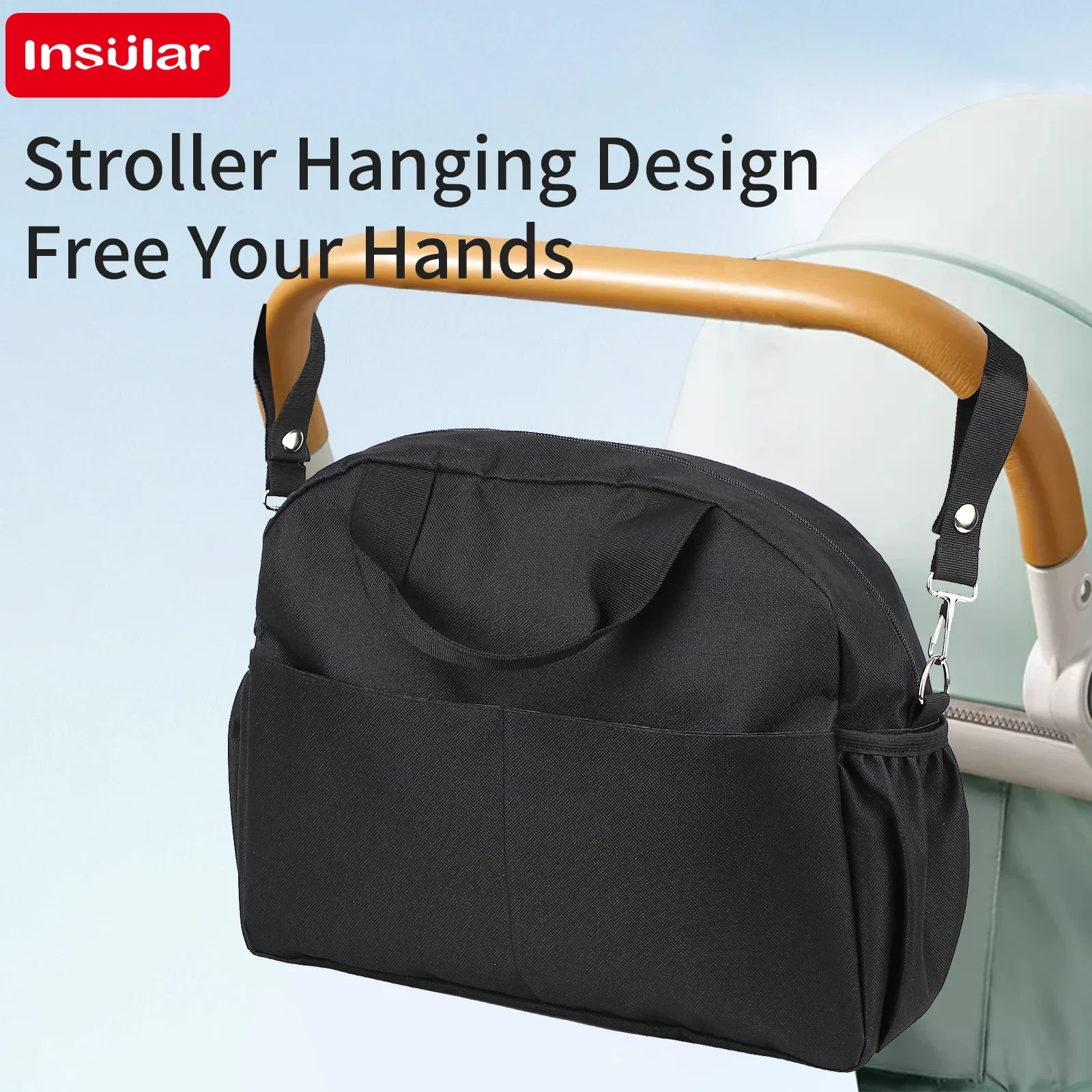 

Stroller Hanging Easy to clean Package Waterproof Mommy Bags Large Capacity Baby Bottle Insulation Packet Multi-functional Out