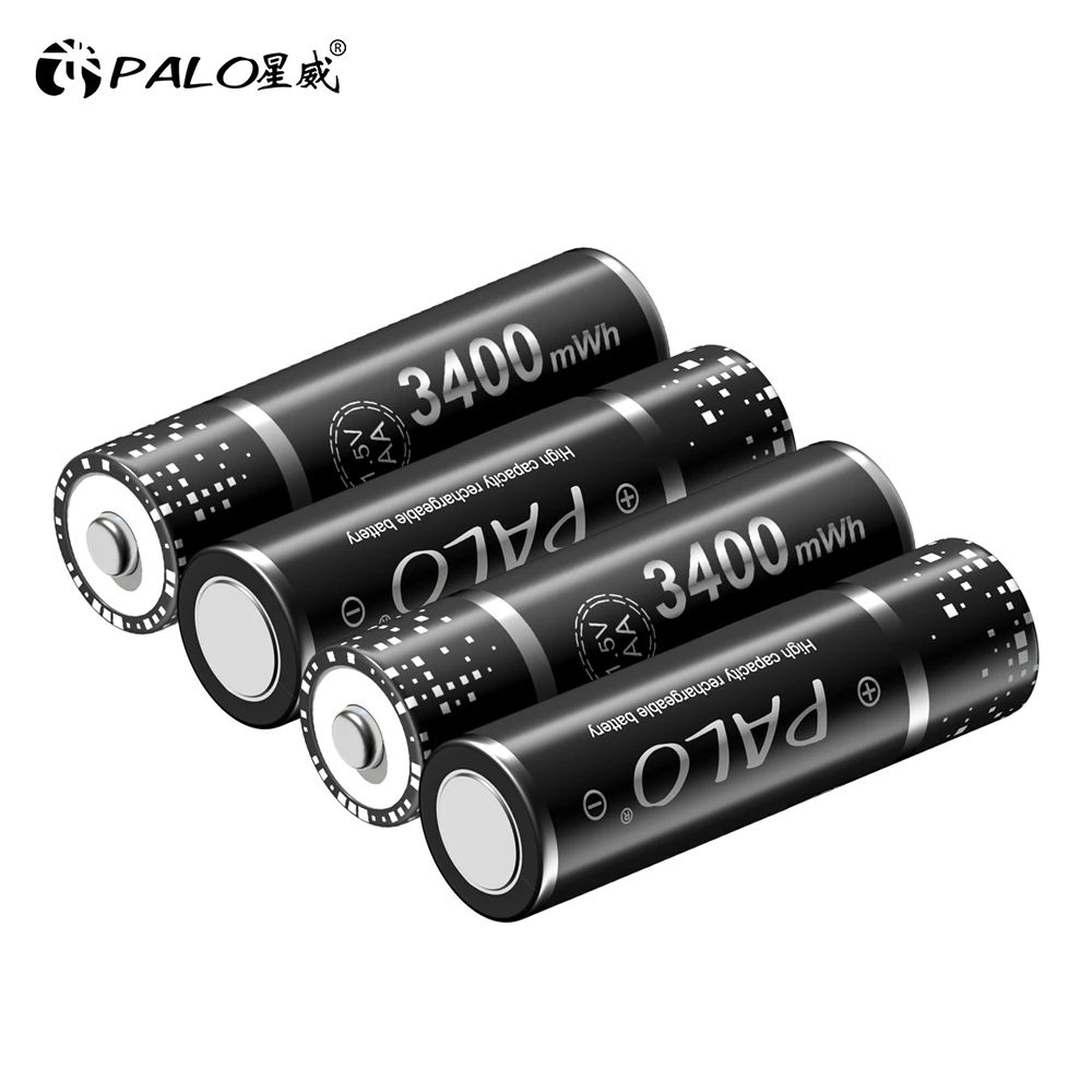 PALO 1.5V AA Rechargeable Battery 2800mWh AA Li-Ion Batteries HR6 AA Lithium Batteri With 1.5V AA AAA Lithium Battery Cahrger