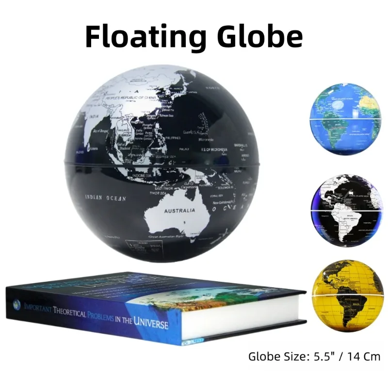 

Floating Globe Lights Rotating World Map Book Base Home Office Desk Birthday Festival Gift for Boys Girls Students