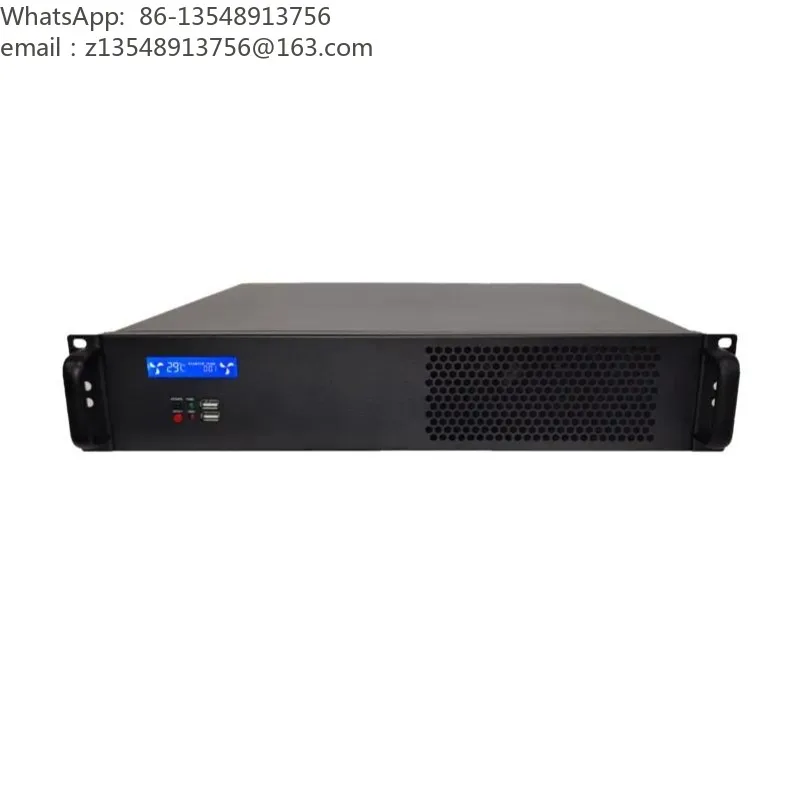 2U Industrial Control Chassis M-ATX LCD Temp Screen Ultra Short 390mm Depth 6 HDD Large Power Supply Server Case