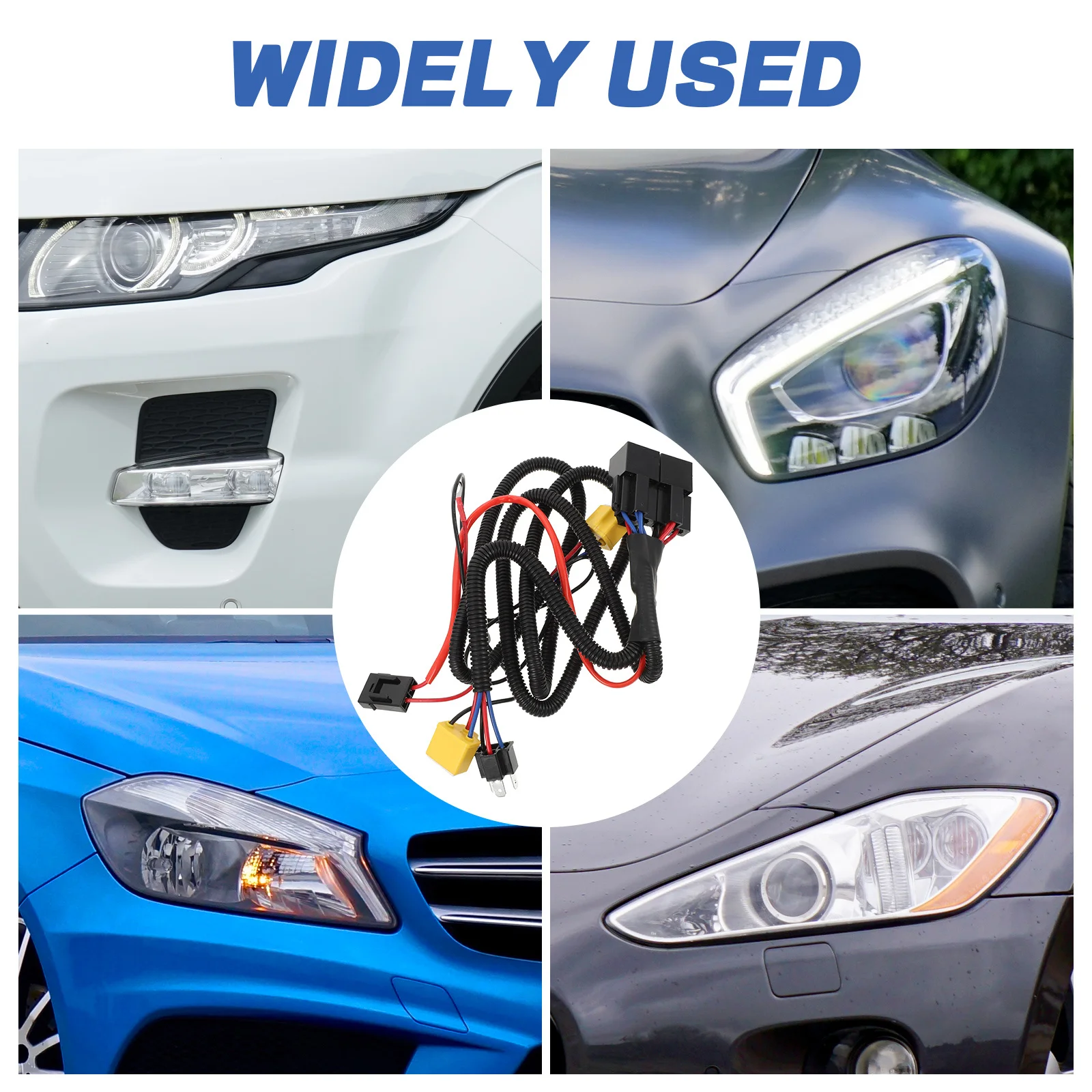 

H4 9003 Car Headlight Wiring Harness High Performance Flame Resistant Material Strengthen Thick Line H4 Headlight Booster