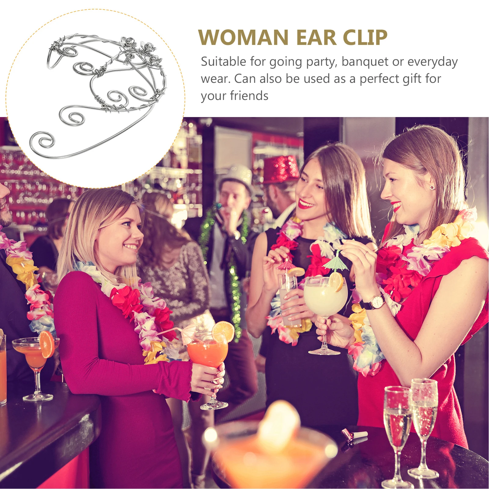 

Girls Earrings Cuff Fashion for Woman Exquisite Clip Fine Women Accessory Silver