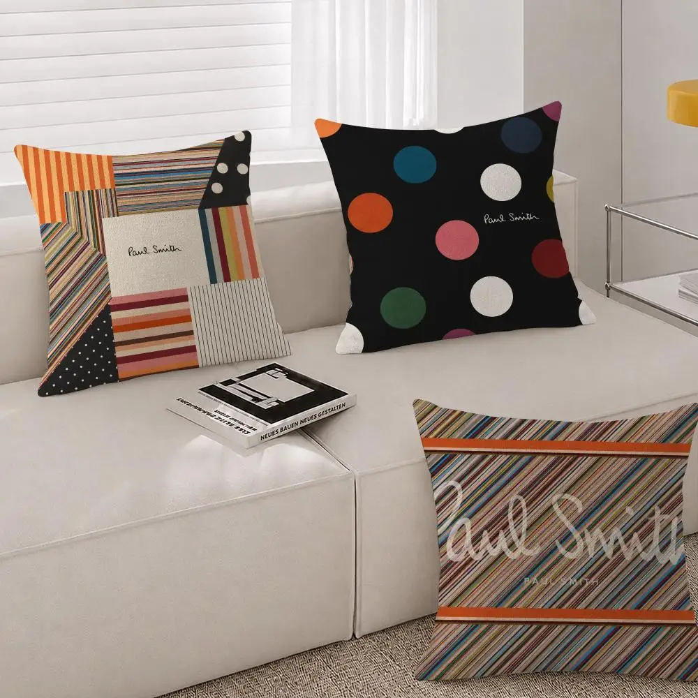 Brand Paul Smith Cushion Cover Natural Linen Breathable Cushion Covers Sofa Bedroom Decor Pillowcase