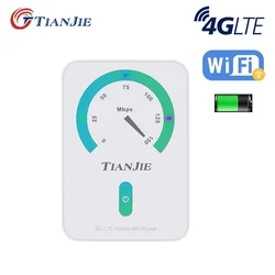 TIANJIE 4G Wifi Router Unlocked 150mbps Wireless Modem Battery Portable Pocket Broadband Mifi Home Outdoor Car Mobile Hotspot