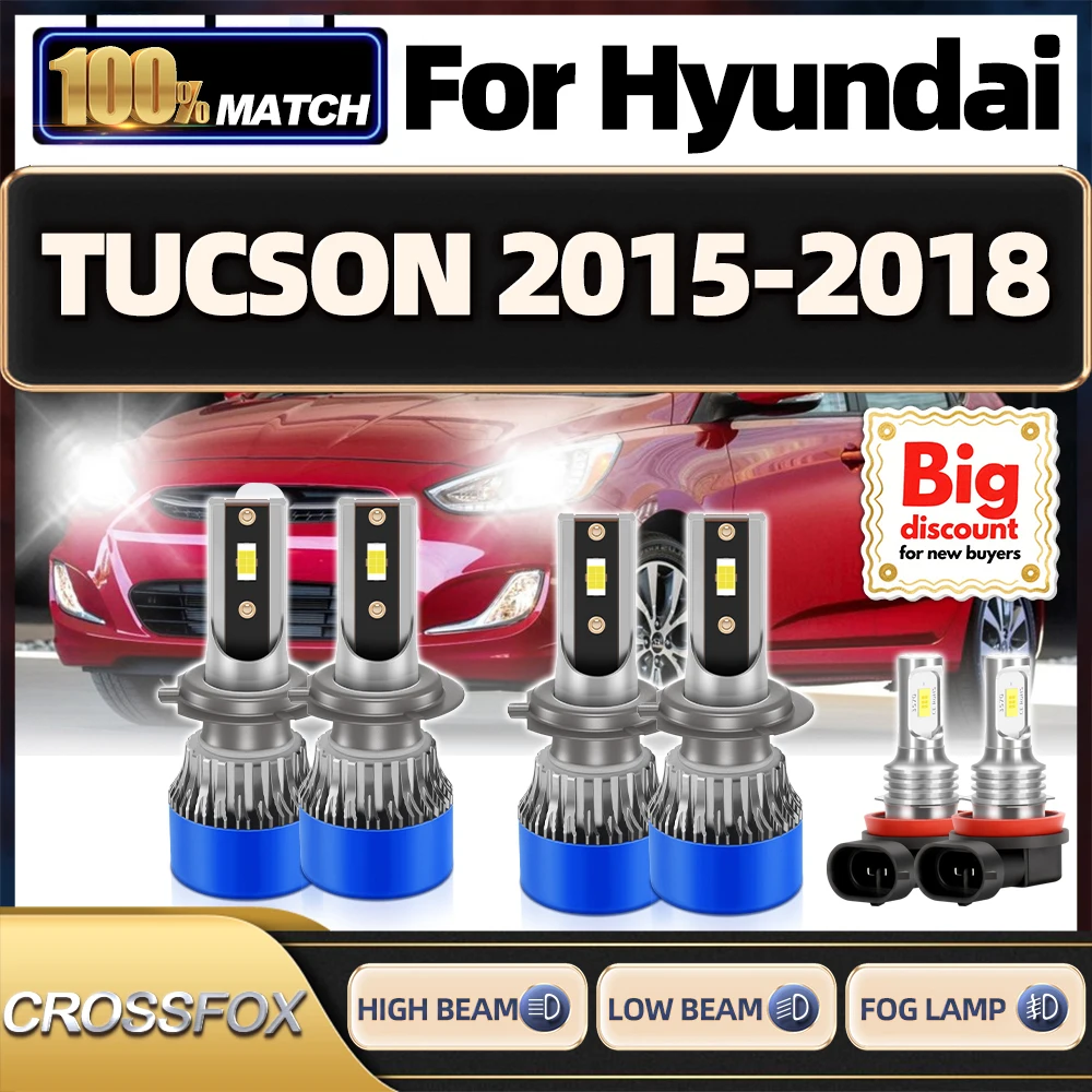 

60000LM H7 LED Headlights 360W High Power Auto Lamps 6000K White Car Fog Light 12V For Hyundai TUCSON 2015 2016 2017 2018