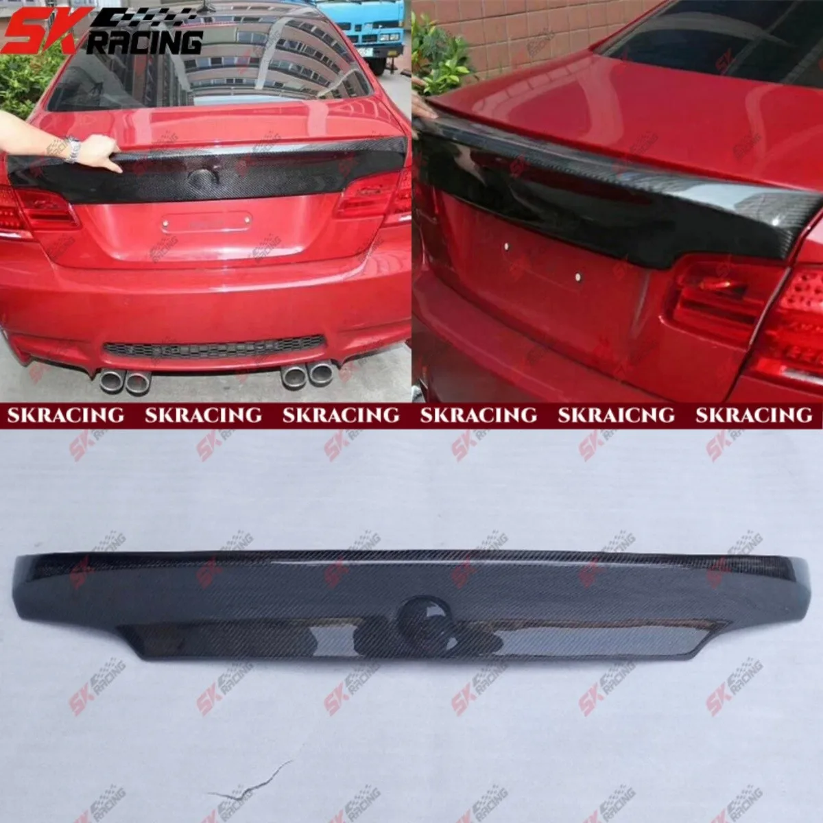 

Glossy Black/Carbon Fiber Rear Trunk Spoiler Wing Kits For BMW M3 E92 2008-2013
