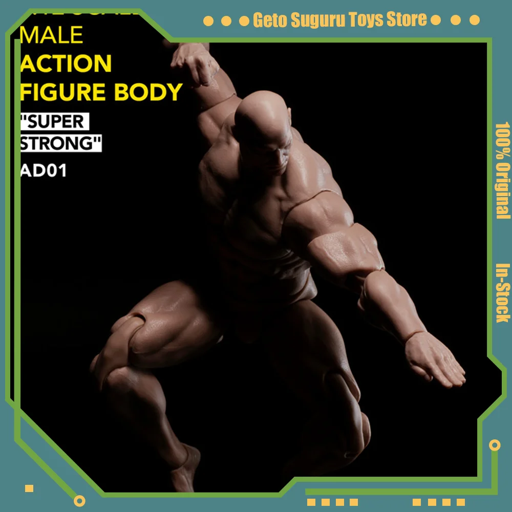 MUFF ADAM 1/12 AD01 Body Male Super Strong Muscular Body Model with Square Head 6Inch Male Soldier Flexible Body Model Toy