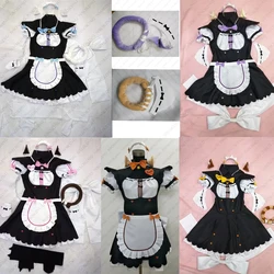 NEKO PARA Chocolat Maple Cosplay Vanilla Coconut Azuki Maid Dress Costume with Tail Custom Size