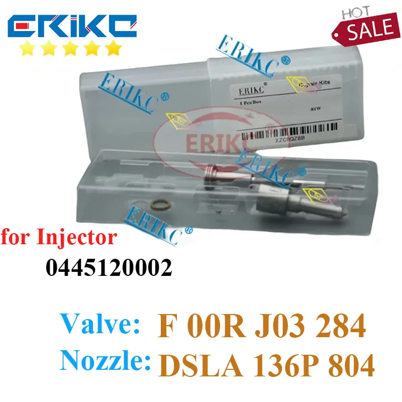 

ERIKC 0445120002 0986435501 CR Injetor комплекты для ремонта F00RJ03284 F 00R J03 284 комплект для ремонта сопла DSLA136P804 клапан F00RJ00005