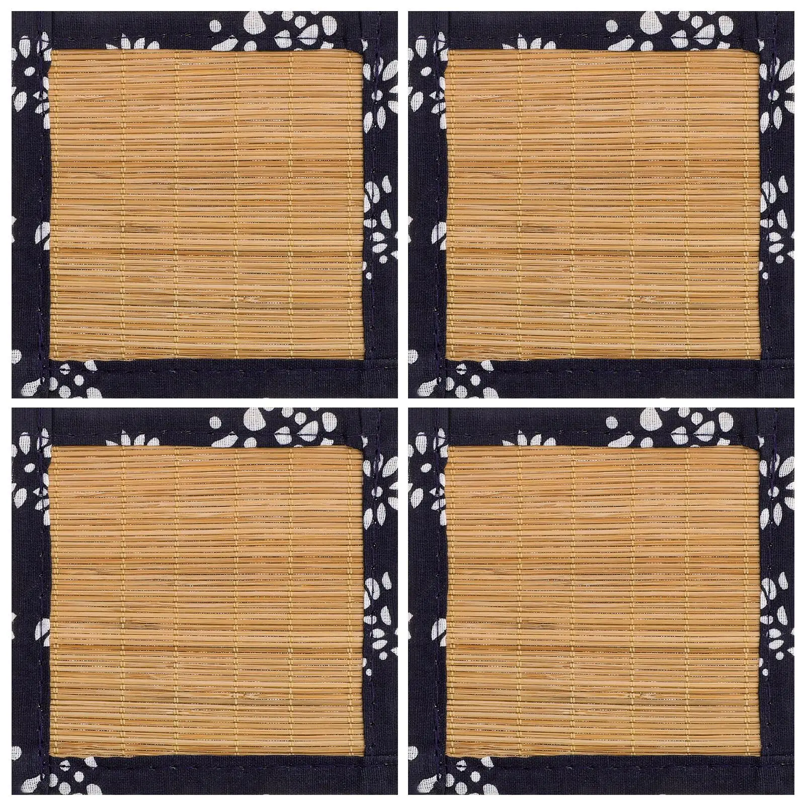 

4 Pcs Bamboo Coasters Fabric Tea Mat Woven Drink Heat Resistant Mats Placemat Kitchen Cloth Table Protection Non Slip