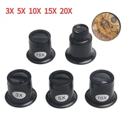 3X 5X 10X 15X 20X Jeweler Watch Magnifier Tool Portable Monocular Magnifying Glass Loupe Lens for Eye Magnifier Len Watchmakers