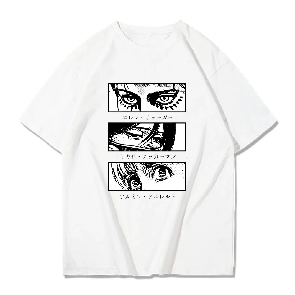 Attack On Titan T-Shirt Men Women 100% Cotton Plus Size Streetwear Casual O-Neck Japanese Anime Printed Oversized Unisex Tees