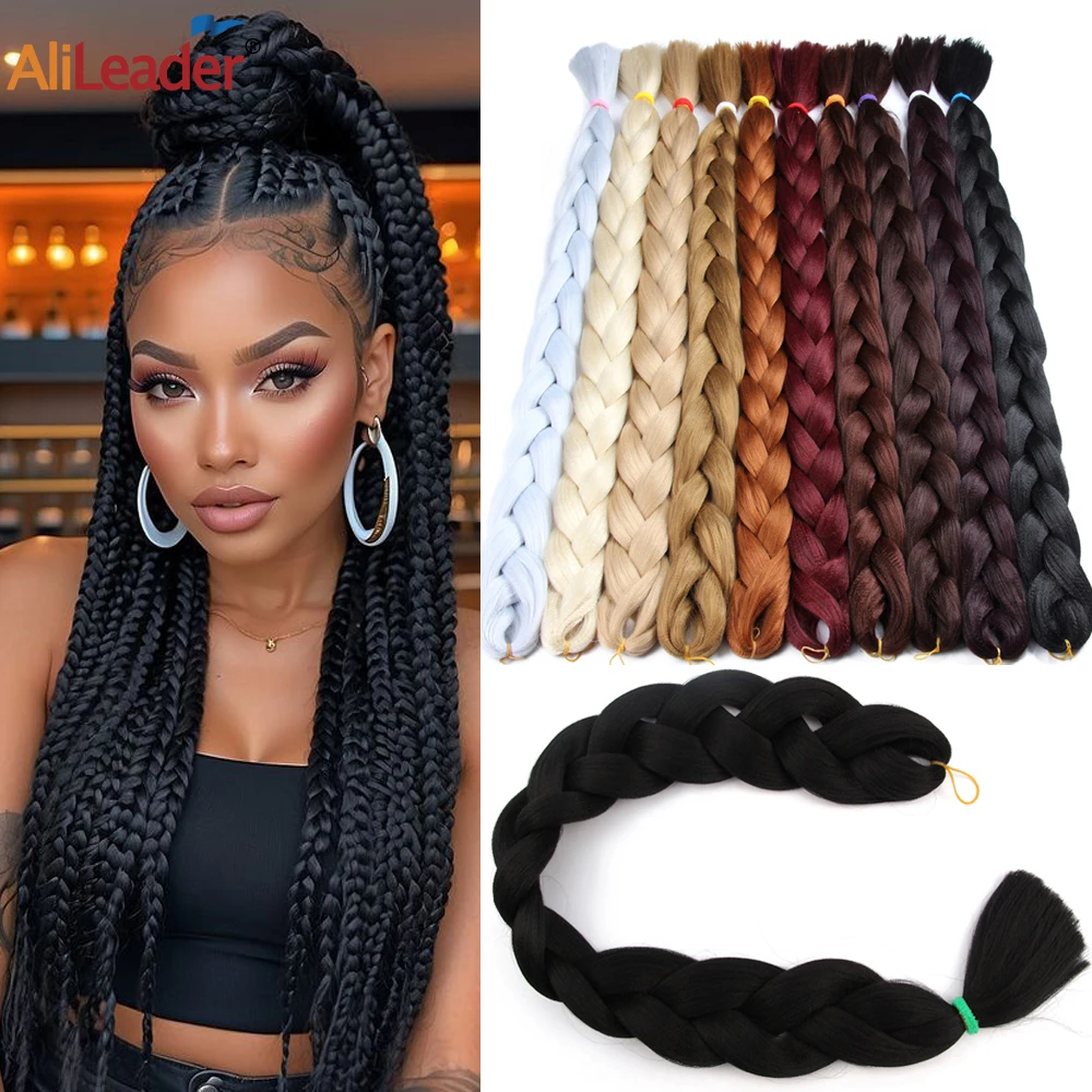 Long synthetic Braiding Hair 95cm Folded Jumbo Braids 165g/Piece Brown Black Purple Pure Color Braid Hair Extensions 1-5 Packs