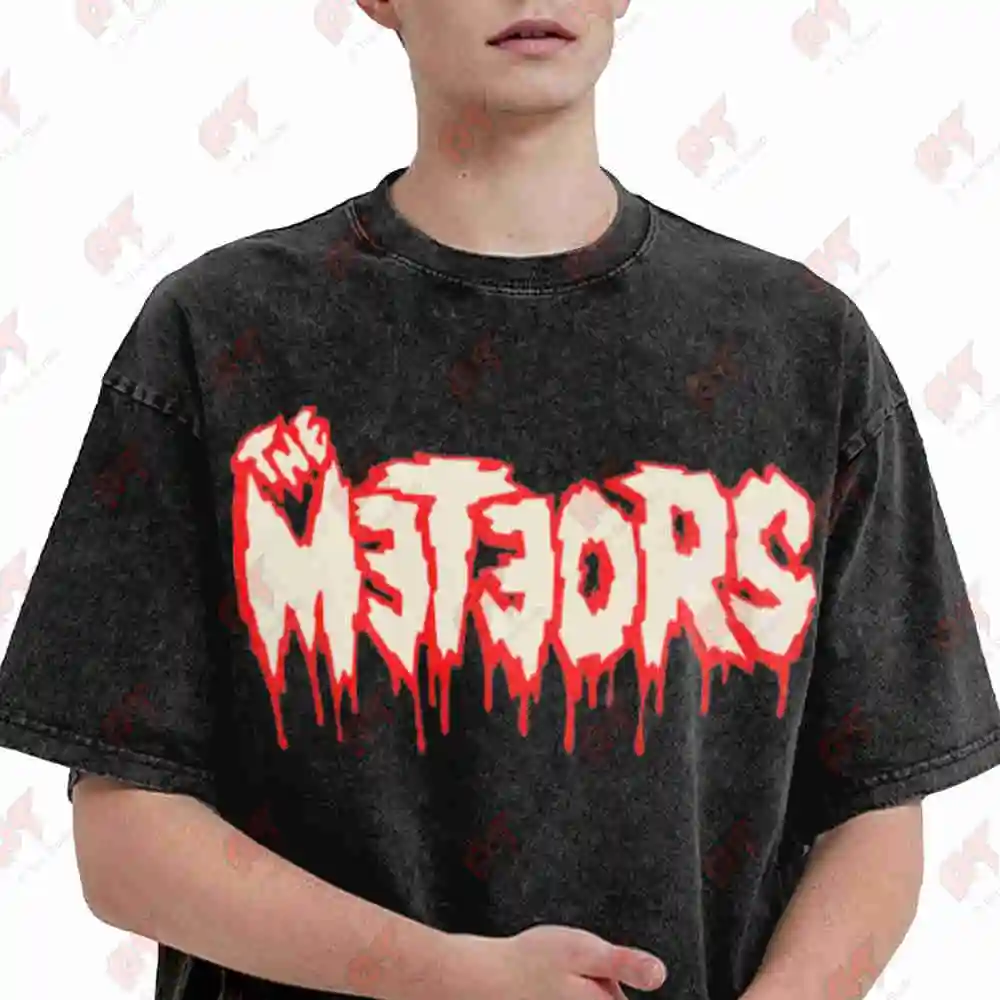 The Meteors 2019 Wreckin Pit Vintage Washed Tee Pure Cotton T-Shirt