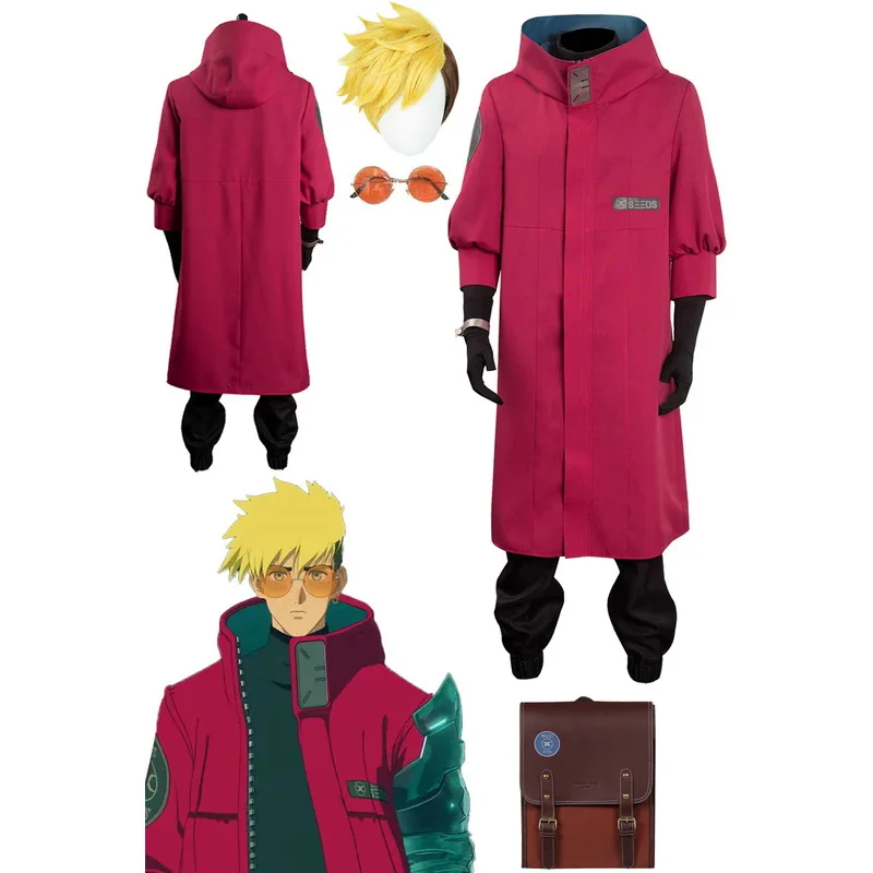 Anime TRI Cosplay GUN Vash The Stampede Cosplay Men Costume Roleplay Fantasia Man Fancy Dress Party Clothes For Male