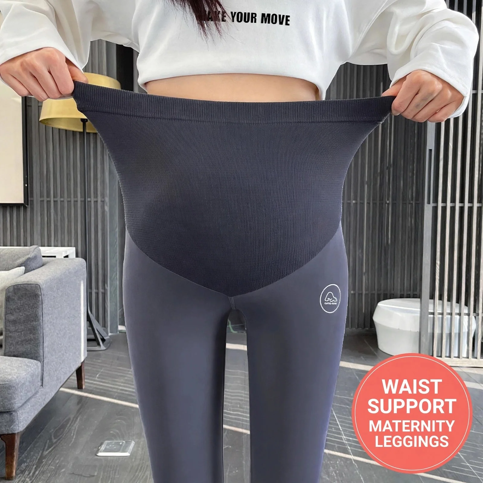 Maternity Leggings Yoga Pants Slim Fit Stretch Velvet Warm Pregnant Women All Season Daily Pilates Party Home Travel Wear