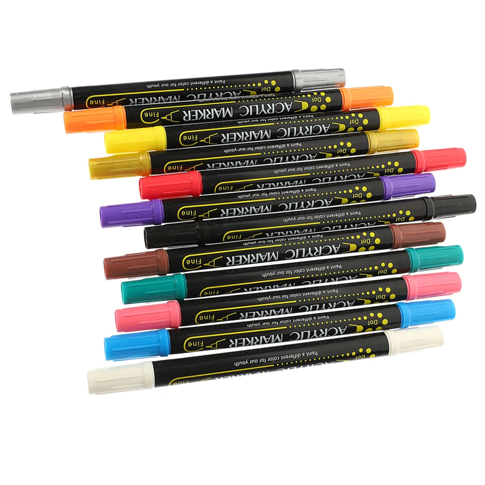 

12 Pcs Acrylic Paint Markers Pens Set Fine Tip for Craft Graffiti Drawing Supplies Students Artists Paint Pen DIY Projects