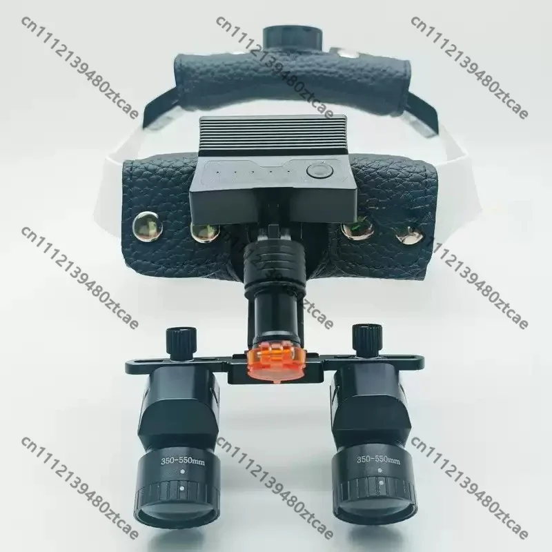 5X Head‑Worn Angular Prismatic Surgical Loupes, Anti‑Fog 5W Focus Headlight, Adjustable Pupil Distance for Dental, ENT Clinical