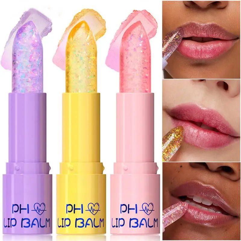 Lápiz labial que cambia de color cálido PH, bálsamo labial hidratante, brillo de labios, aceite labial antiadherente, lápices labiales de uso diario de larga duración para niñas