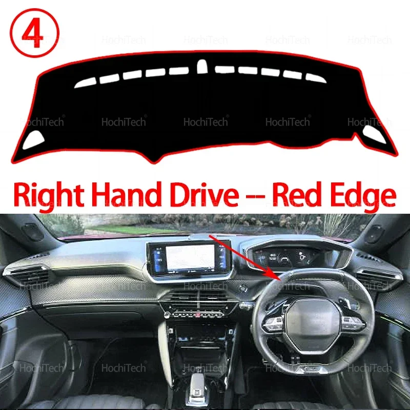 Armaturenbrett-Abdeckung, Anti-Rutsch-Matte, Schutzpolster, Auto-Sonnenschutz, Teppich, Teppich für Peugeot 2008 E-2008 208 E208 GT 2019–2022 – Detail 13