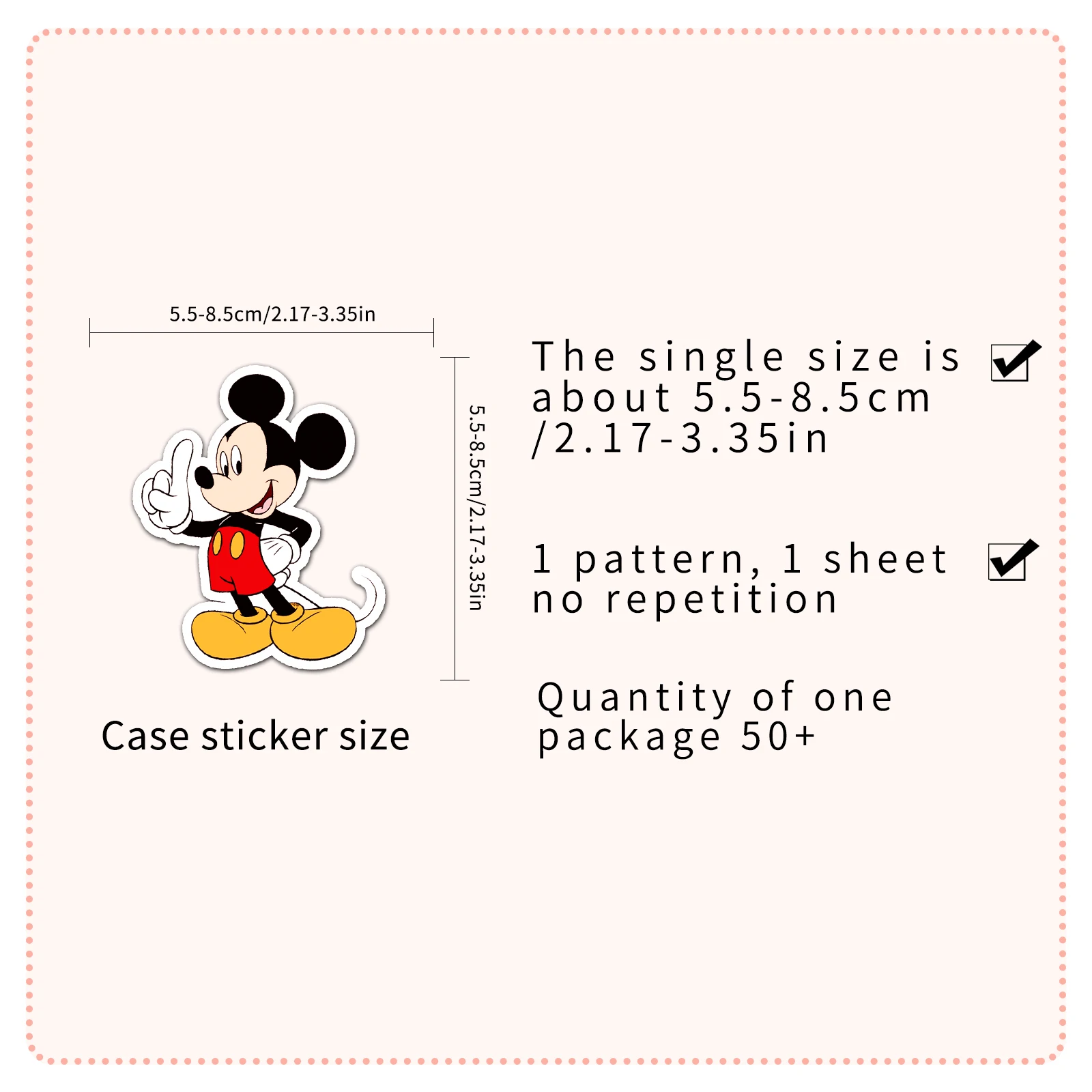 50 Piece MINISO Disney Cute Mickey Mouse Mixed Stickers DIY For Phones Laptop Car Sticker