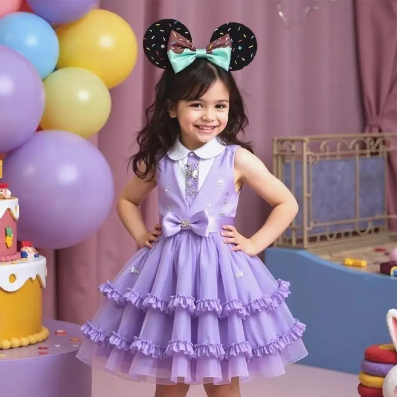 270D أذني فأر ناعمة كبيرة مع أقواس كلاسيكية لحفل عيد الميلاد Cosplay Costume Advils Kids
