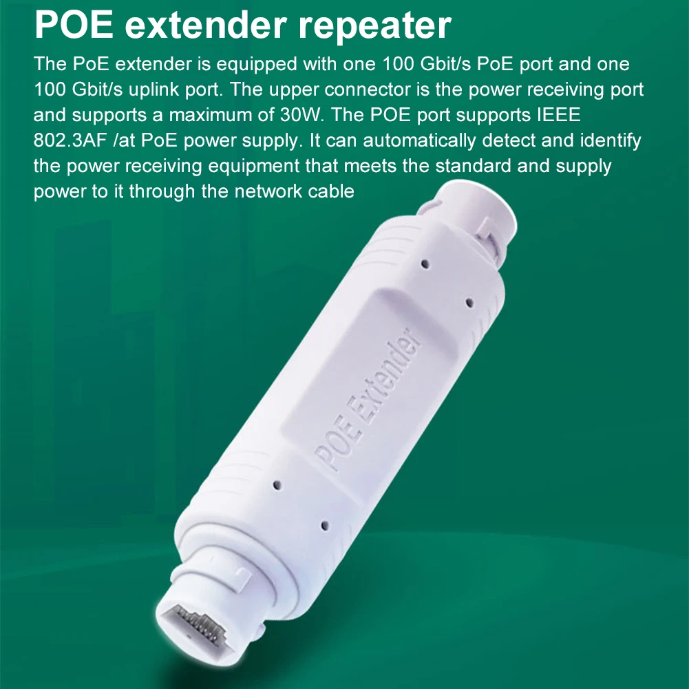 48 فولت POE موسع/مكرر مقاوم للماء تمديد محول حاقن POE 10/100Mbps PoE موسع ل PoE التبديل NVR IP كاميرا