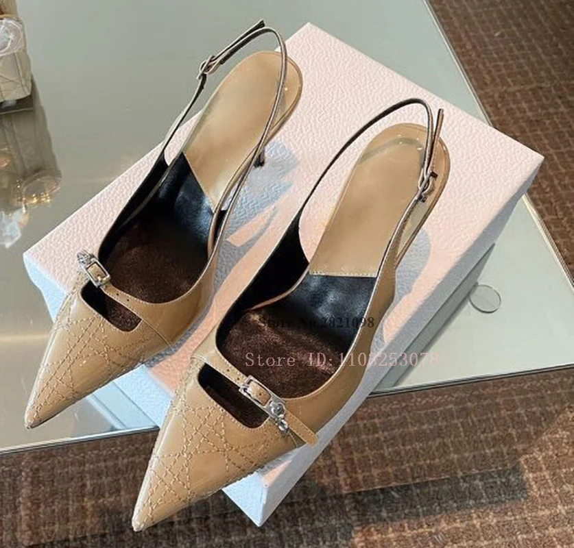 6Cm / 8 Cm Heeled Buckle Strappy Pointed Toe Stiletto High Heels Women Wedding Pumps Heeled Shoes Sexy Pointy Heeled Dress Shoe