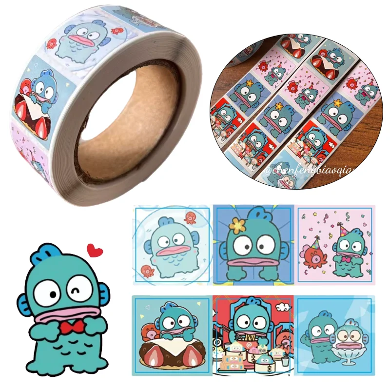 500 قطعة ملصقات Hangyodon Kawaii DIY بها بنفسك ختم التسمية الزخرفية الكرتون الاطفال حفلة عيد ميلاد الحلوى هدية ملصقات لوازم مكتبية
