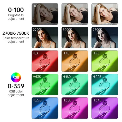 RGB Full Color Camera  Diode Photography Lighting Phone Selfie TikTok Youtube Makeup