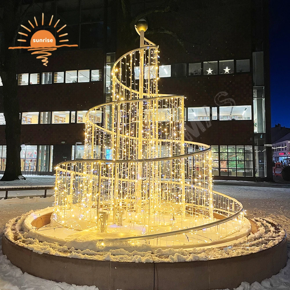 

3D LED Rope Motif Light Christmas Wedding Decor Large Outdoor Waterproof Garden Decoration Waterfalls Fountain Theme Light Show