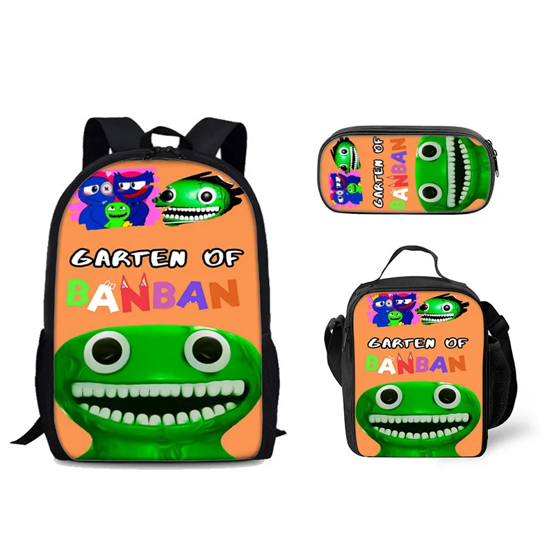 Harajuku Novelty Cool Garten of banban 3D Print 3pcs/Set pupil School Bags Laptop Daypack Backpack Lunch bag Pencil Case