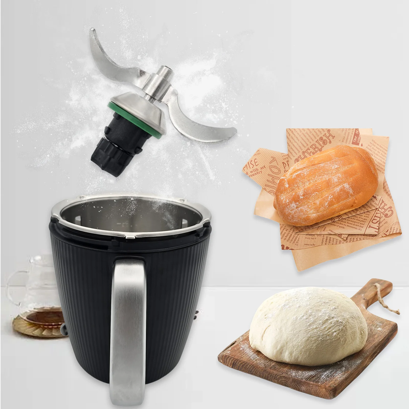 الفولاذ المقاوم للصدأ العجن العجين شفرة ل TM7 العالمي TM5 TM6 الدقيق مزيج السلس العجين اثارة شكل لصق اكسسوارات المطبخ