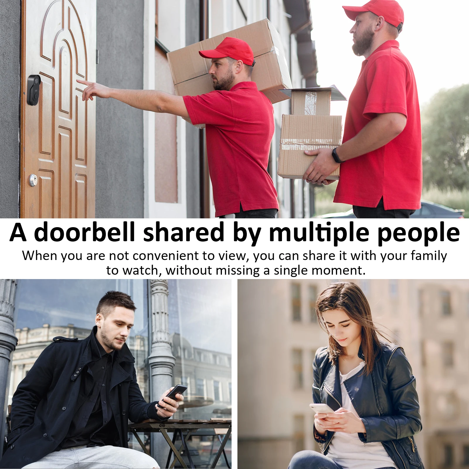 

Smart Doorbell Set Home Wireless IP65 Waterproof Audio Real Time Monitoring Door Bell Ringer Video Cameras For Home