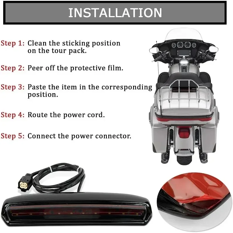 Running Light Brake Light Turn Signal Blinker for CVO Electra Glide Ultra Limited Classic Low Tri Glide 2014-later Motorcycle 5