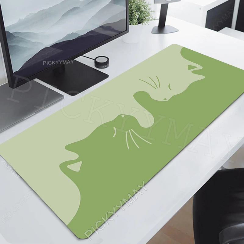 

Locking Edge Mouse Mats Greent Large Natural Rubber Mouse Pad Kawaii Cat Mousepads Computer Gamer Mousepad Cute Office Desk Pads