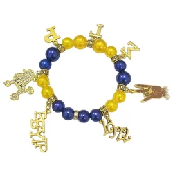 Greek Sigma Gamma Rho Letter Hand Poodle 1922 EEYIP Pendant Elastic Women's Bracelet Gift