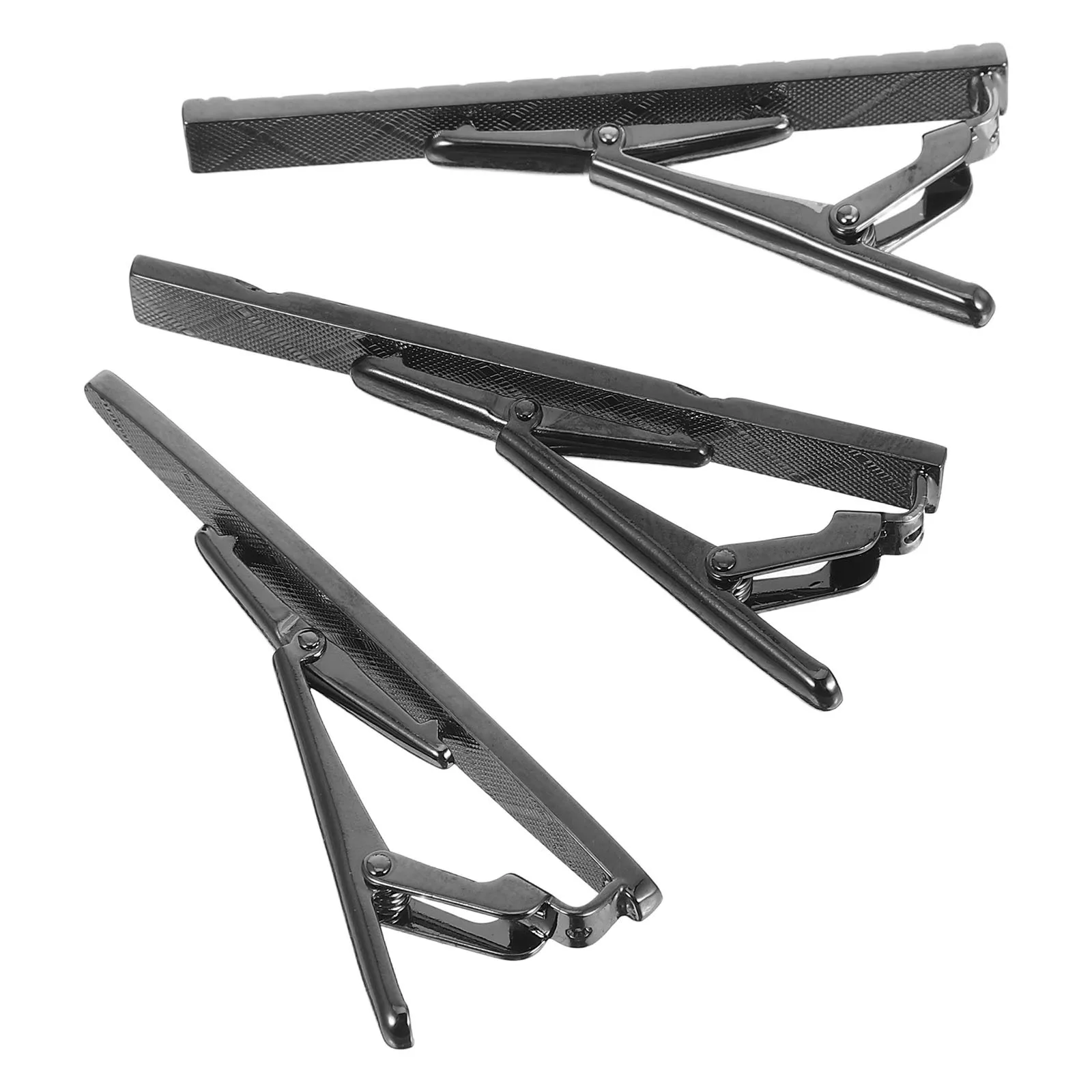 

3Pcs Business Tie Clip Set Black Engraved Copper Metal Necktie Bars for Wedding Party Office Formal Events Men Suit Accessories