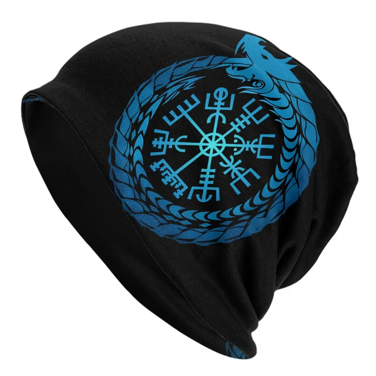 Skullies Beanies Caps Vegvisir Jormungandr World Serpent Thin Hat Autumn Spring Bonnet Hats Men Women's Hip Hop Ski Cap