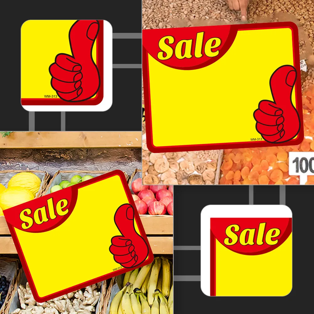 

50 Pcs Advertising Label Price Labels Blank Pricing Fruit Yellow Paper Sale Tags