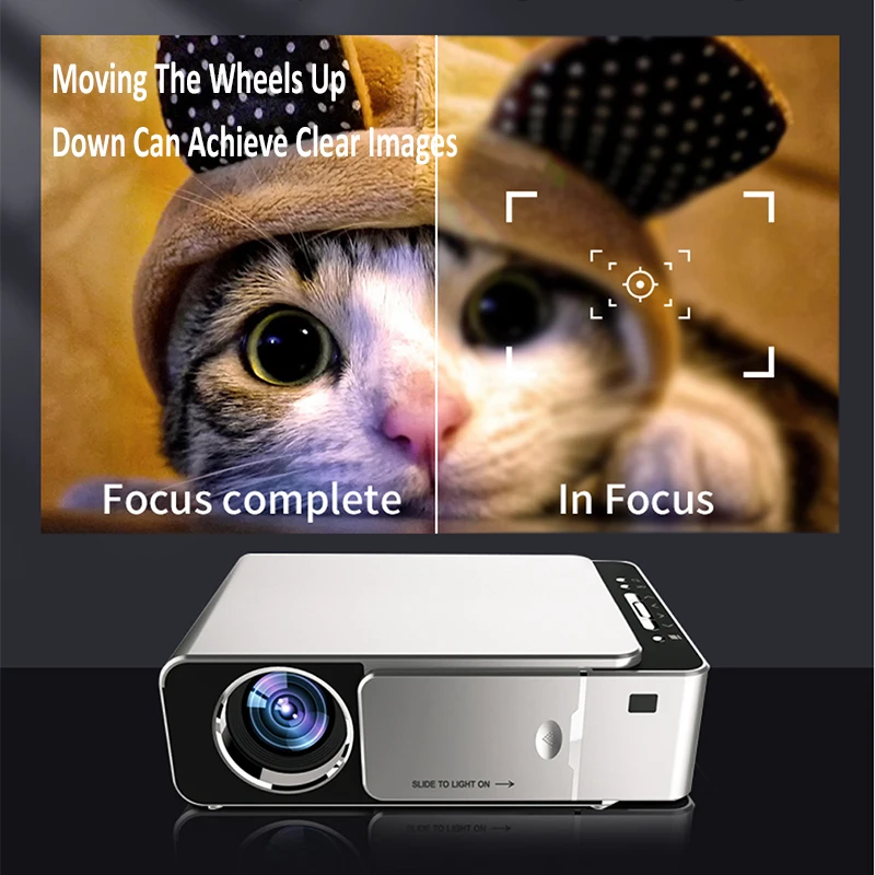 New T6 Mini Projector 4K HD 1080p Wifi Portable Home Theater Smart Outdoor Cinema Sync Android Phone Compatible Media Player