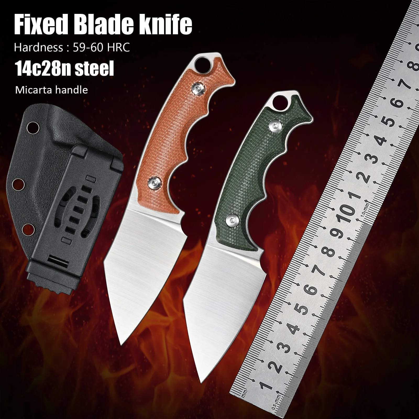 

Self Defense Camping Utility Small Knives Tactical Hunting Fixed Blade Knife Survival 14c28n Steel