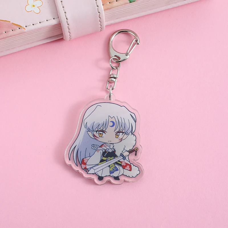 Inuyasha  Anime Lilo and Stitch Pendant Keychains Holder Car Key Chain Key Ring Mobile Phone Bag Hanging Jewelry Gifts