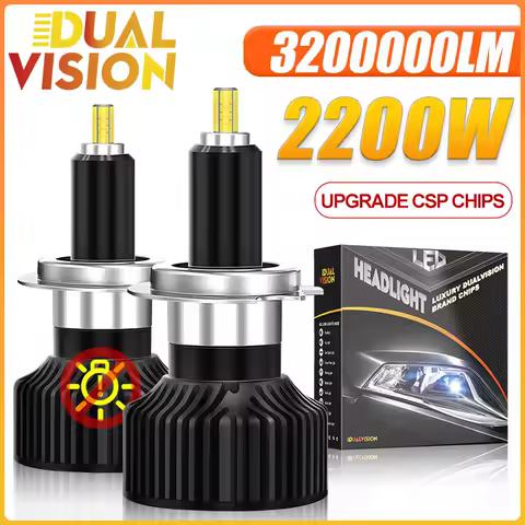 2200W 3D H1 H7 LED 6 Sides Canbus Car Headlight H8 H9 H11 9005 HB3 9006 HB4 9012 HIR2 Auto LED Bulb Fog Lamp Mini Size 6000K 12V