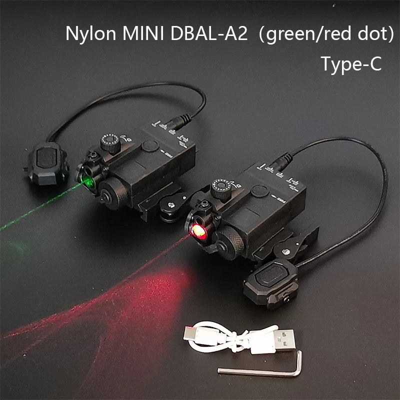 

Mini DBAL A2 Нейлоновая версия Красная точка Зеленый лазерный индикатор 2,5 мм для рельса 20 мм Страйкбольное оружие Scout