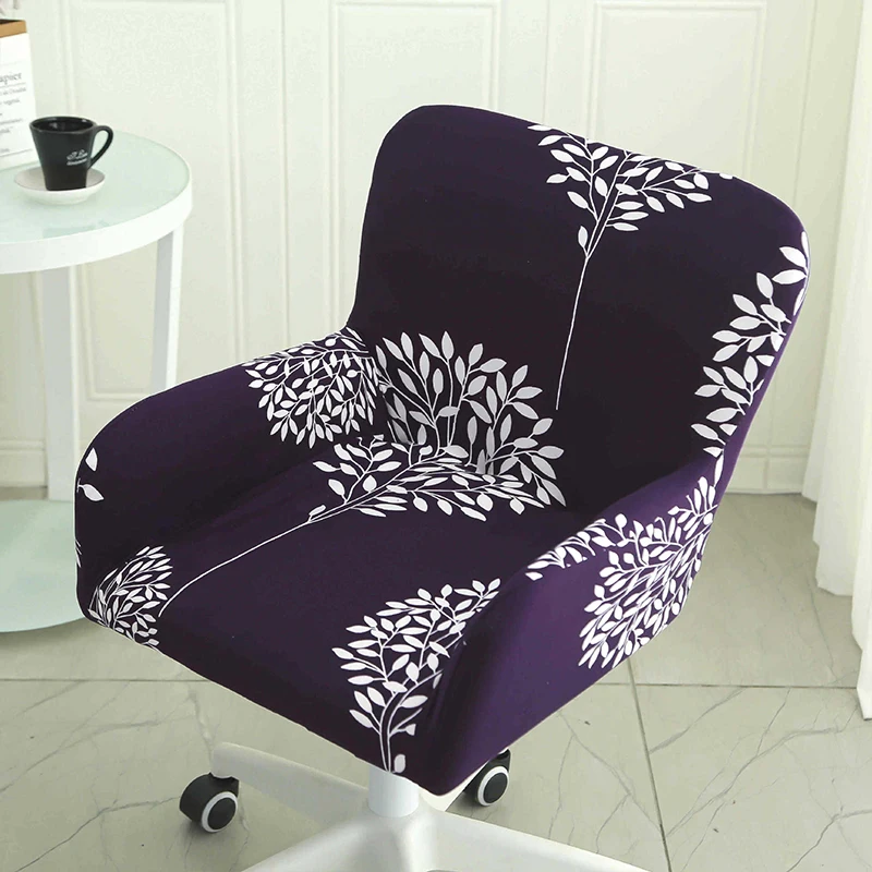 Elastic Computer Chair Cover Swivel Rotating Chair Cover  Office Chair Slipcover Coffee Bar Make Up Stool Seat Cover
