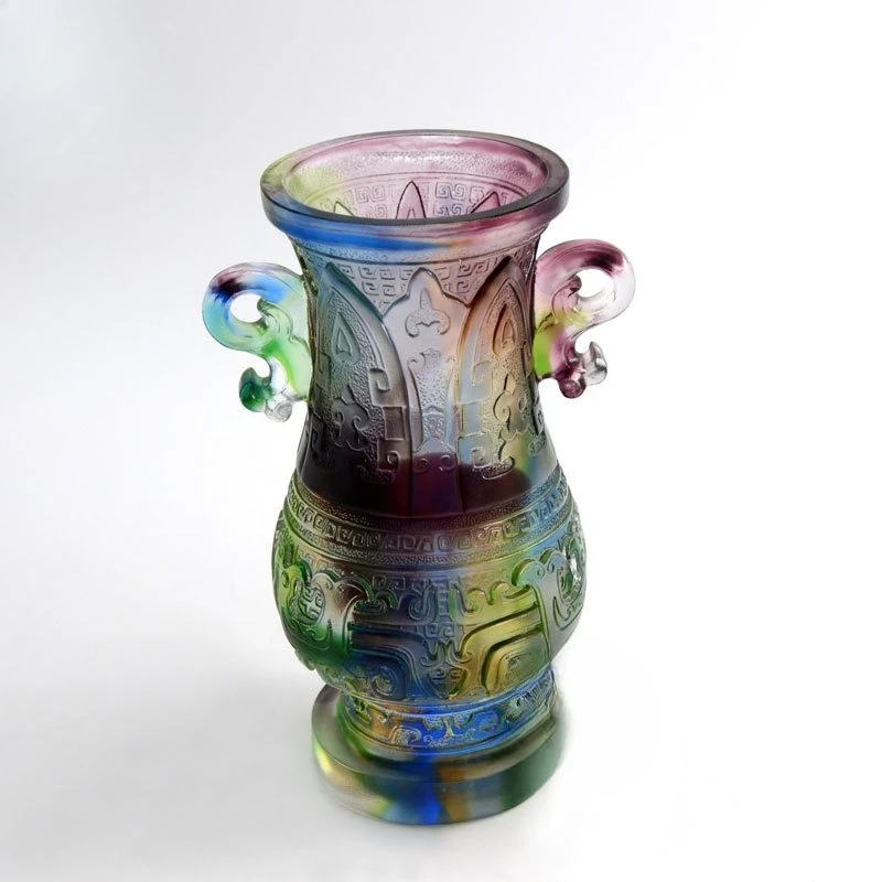 Glazed vase Ancient method Glazed home soft turning handicrafts Art decoration ornament Housewarming business gifts Souvenirs