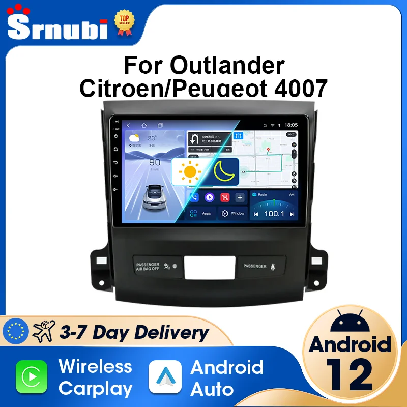 Android Car Radio Carplay Multimidia Player For Mitsubishi Outlander xl 2 2005-2012 Citroen C-Crosser Peugeot 4007 2007-2013 DVD