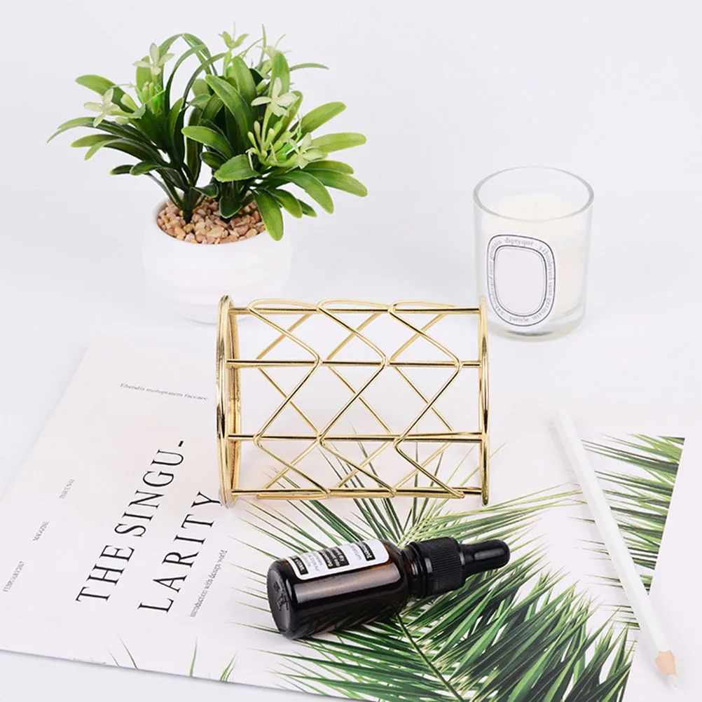 Metall Make-Up Lagerung Halter Schreibtisch Organizer Stift Schreibwaren Korb Stift Halter Büro Dekor Werkzeug Container